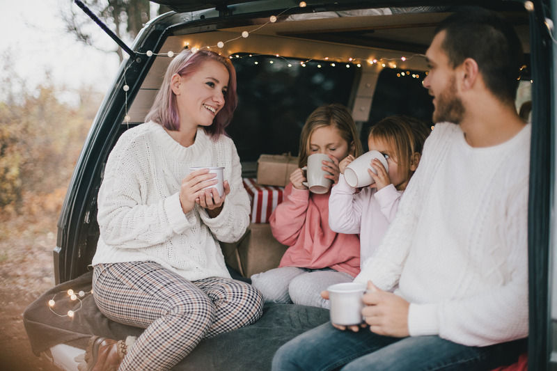 Patient with good oral health traveling with family